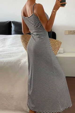 Striped Sleeveless Maxi Dress