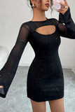 Elegant Long Sleeve Cutout Dress