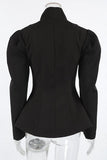 Elegant Puff-Shoulder Blazer