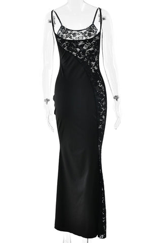 Elegant Lace Detail Evening Gown