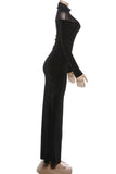 Elegant Long-Sleeve Evening Dress