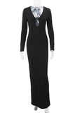 Elegant V-Neck Maxi Dress