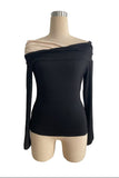 Off-Shoulder Ruched T-Shirt