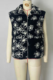 Floral Sherpa Vest with Zip Front
