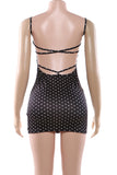Polka Dot Strappy Mini Dress