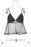 Sequined Mesh Cami Top