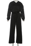 Casual Zipper-Front Pants Set