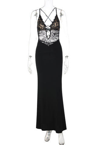 Strappy Lace Evening Gown