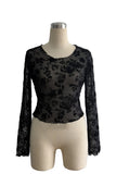 Floral Mesh Long Sleeve Top