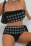 Eyelet Cut-Out Short Set