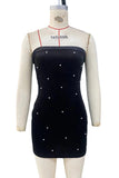 Strapless Pearl-Embellished Mini Dress