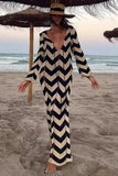 Chevron Pattern Casual Dress