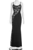Lace-Accented Evening Gown