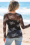 Mesh Long Sleeve Bow Top