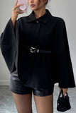 Single-Button Cape Jacket