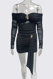 Off-Shoulder Ruched Mini Dress