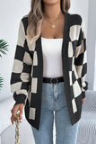 Oversized Checkered Cardigan