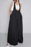 Wide-Leg Casual Pinafore Dress