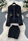 Charming Button-Front Skirt Set