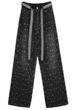 Wide-Leg Denim Trousers with Belt
