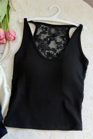 Lace-Back Tank Top