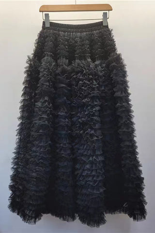 Layered Ruffle Maxi Skirt