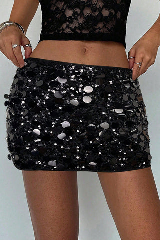 Sequin Embellished Mini Skirt