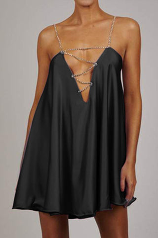 Strappy Rhinestone Casual Dress
