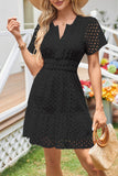 Eyelet Trimmed Casual Dress