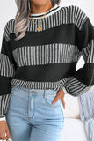 Striped Knit Sweater with Cozy Fit