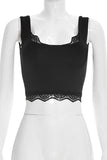 Lace-Trim Cropped Tank