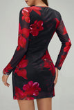 Floral Long-Sleeve Casual Dress