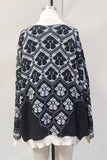 Button-Front Patterned Cardigan