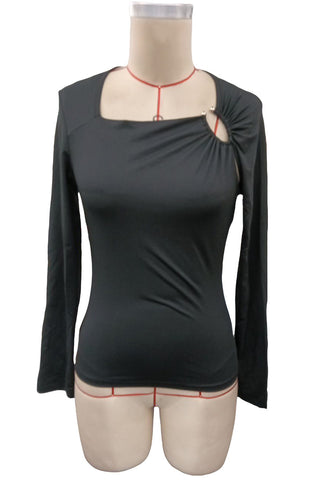 Elegant Asymmetrical Neckline Top