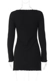 Ruffle Trim Casual Dress