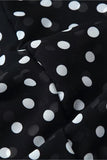 Polka Dot Casual Dress with Scarf