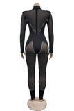 Sparkling Mesh Detail Jumpsuit