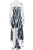Strapless Floral Vacation Dress