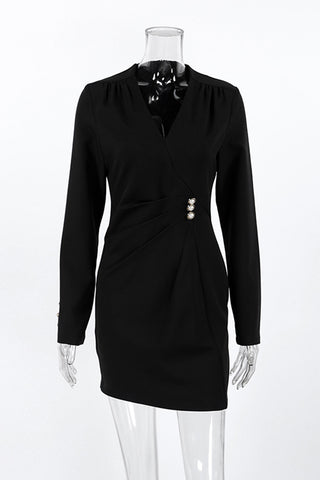 Button-Accent Casual Dress