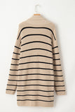 Striped Long Open Cardigan