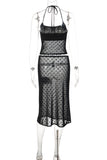 Dotted Mesh Skirt Set