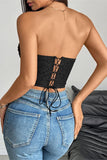 Elegant Strapless Lace Bustier Top