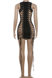 Cut-Out Mini Dress with Drawstring Detail