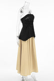 Strapless Asymmetric Top & Skirt Set