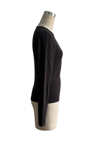 Long-Sleeve Mesh-Insert Top