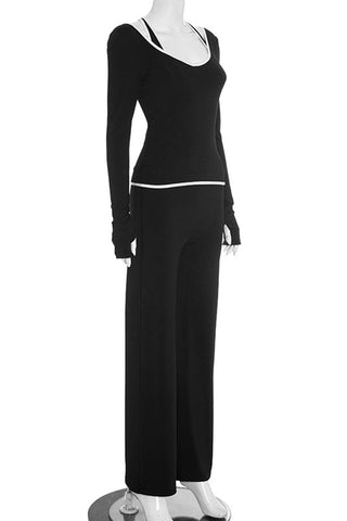 Elegant Long-Sleeve Pants Set