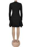 Elegant Button-Front Evening Dress