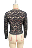 Lace-Front Long Sleeve T-Shirt