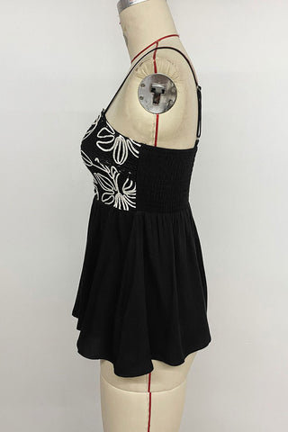 Floral Detail Peplum Tank