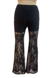 Lace Flare Casual Pants
